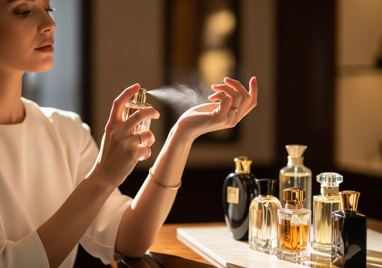 Cliente disfrutando productos de Perfumería del Alma